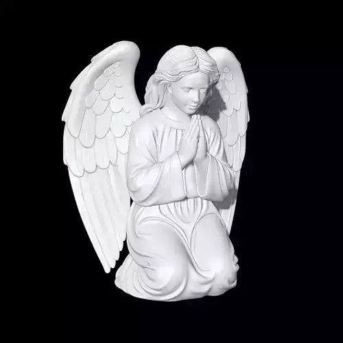 Praying Angel Statue STL 3D Print Model  Religious Wings