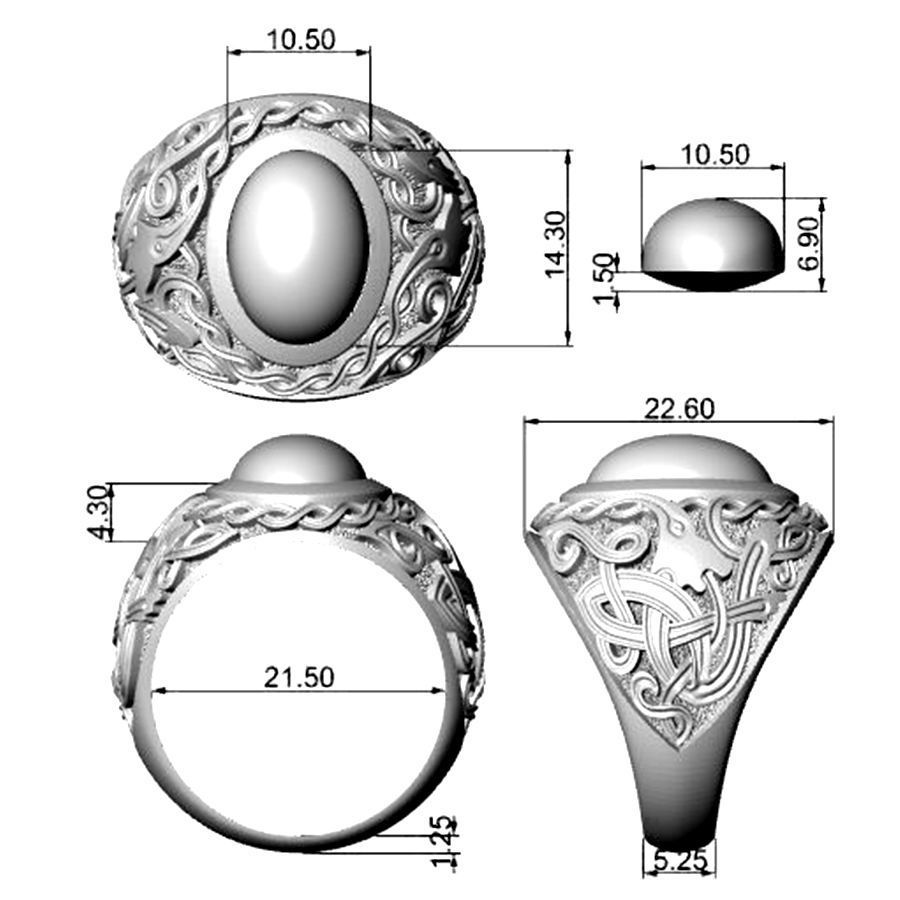 Celtic Man Rings 3D print model_15