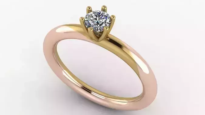 Two-piece solitaire ring