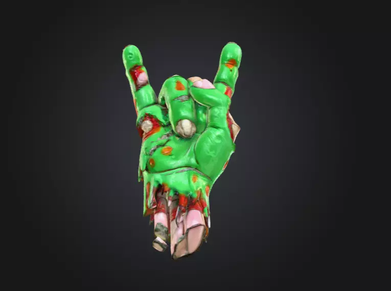 Zombie Rock Hand Low-poly 3D model_11