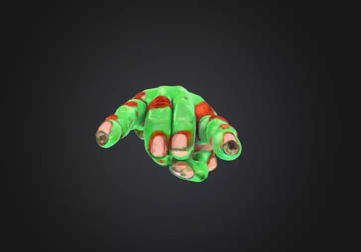 Zombie Rock Hand Low-poly 3D model_14