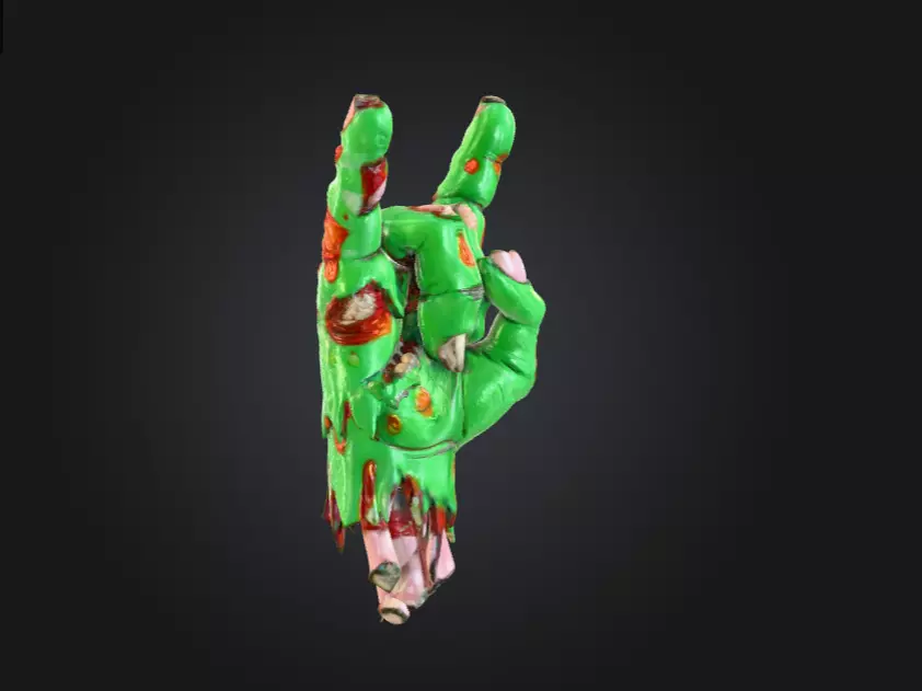 Zombie Rock Hand Low-poly 3D model_2