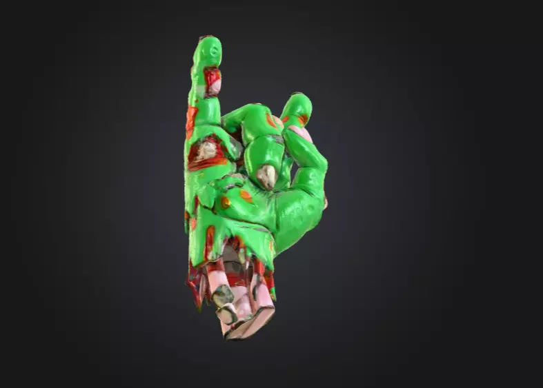 Zombie Rock Hand Low-poly 3D model_12