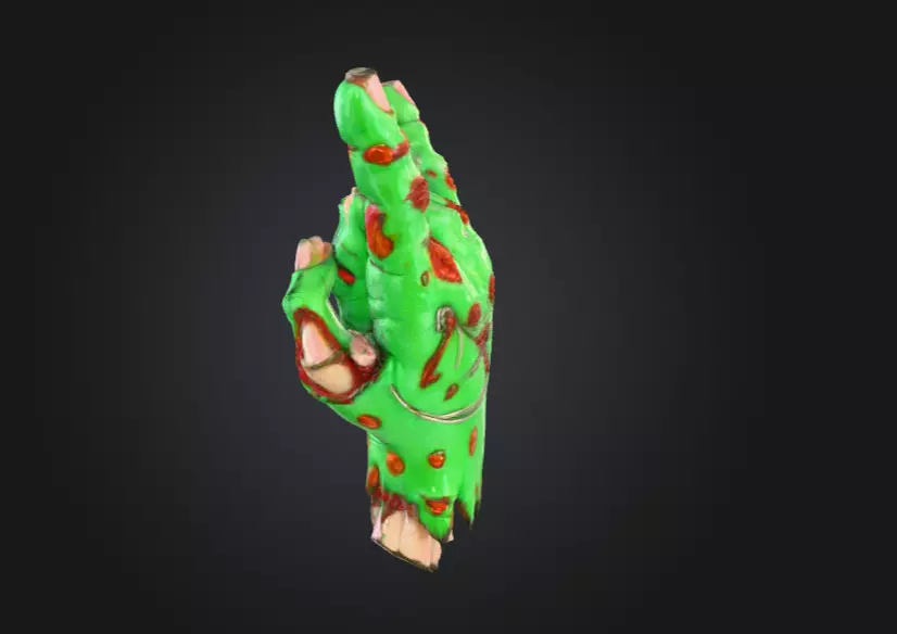 Zombie Rock Hand Low-poly 3D model_6