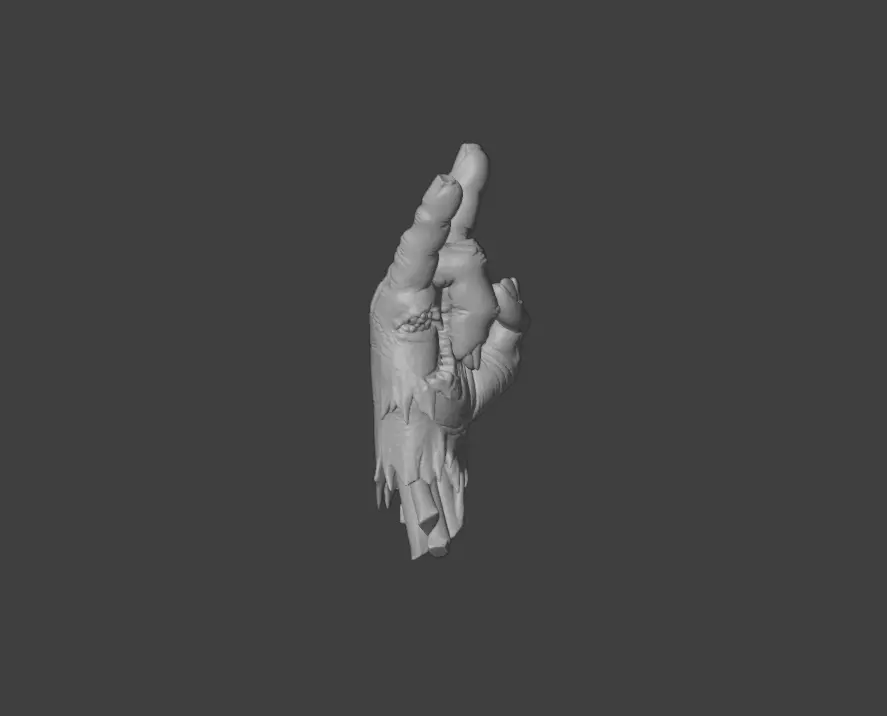 Zombie Rock Hand Low-poly 3D model_17