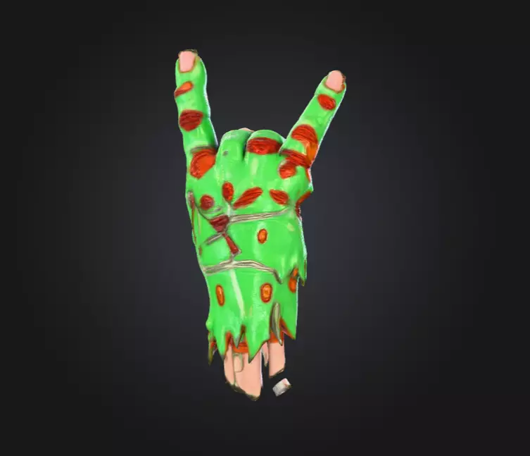 Zombie Rock Hand Low-poly 3D model_4