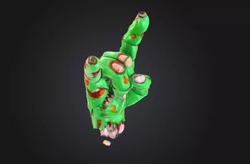 Zombie Rock Hand Low-poly 3D model_10