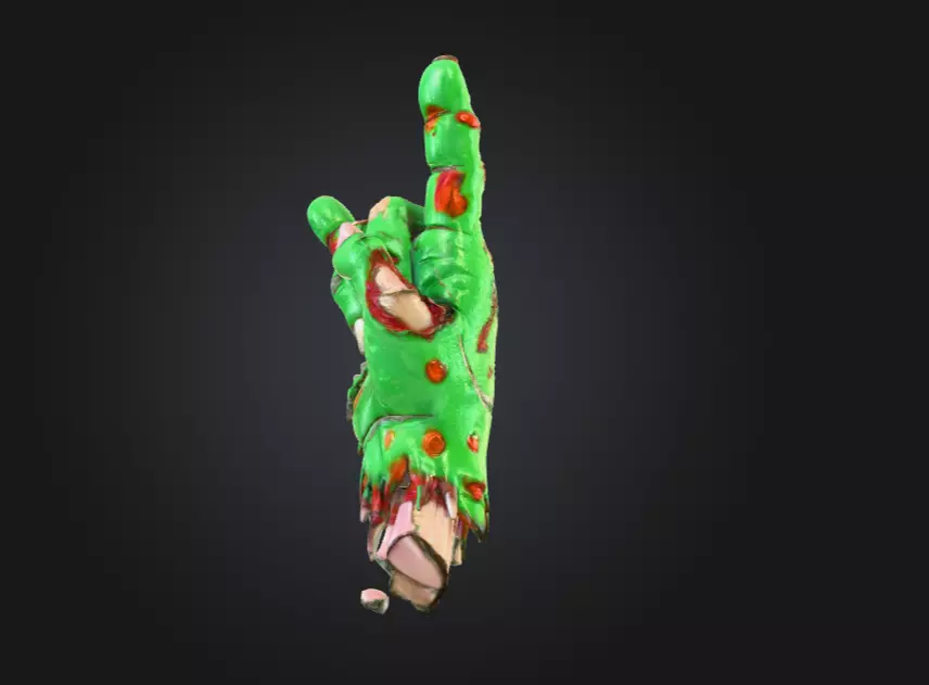 Zombie Rock Hand Low-poly 3D model_13