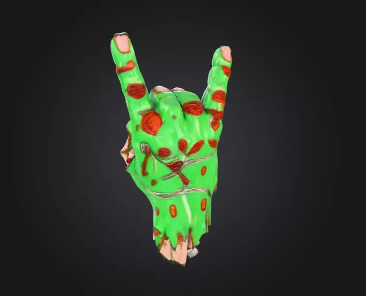 Zombie Rock Hand Low-poly 3D model_5