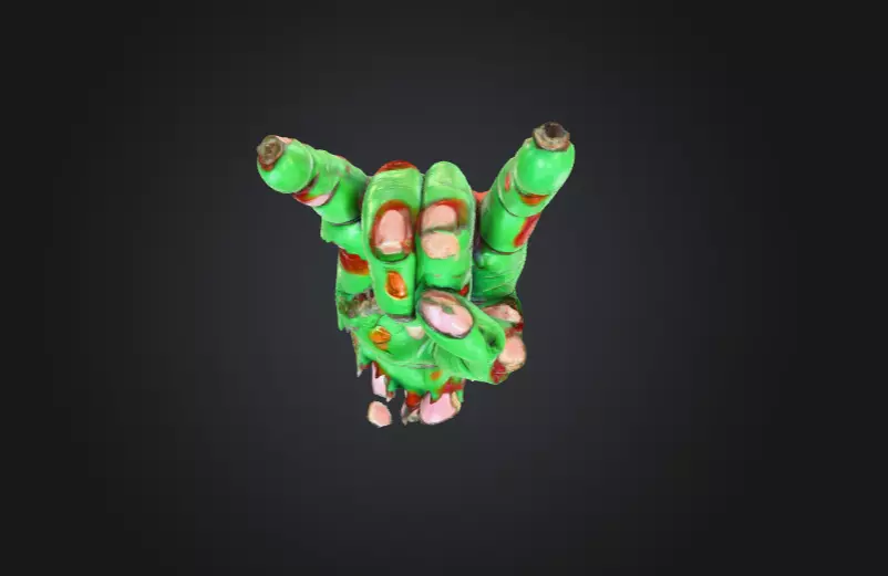 Zombie Rock Hand Low-poly 3D model_8