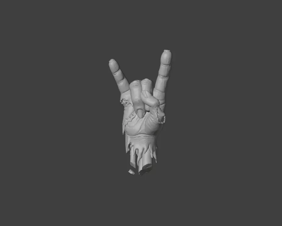 Zombie Rock Hand Low-poly 3D model_16