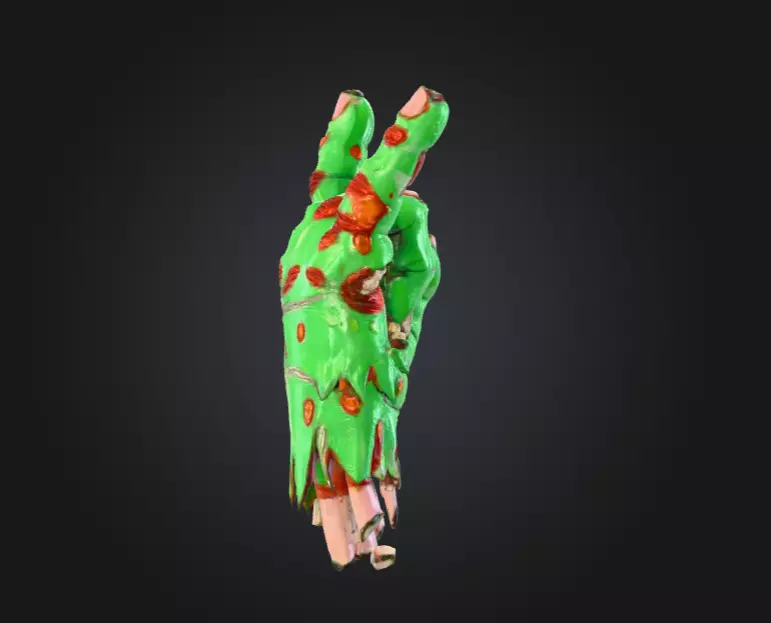 Zombie Rock Hand Low-poly 3D model_3
