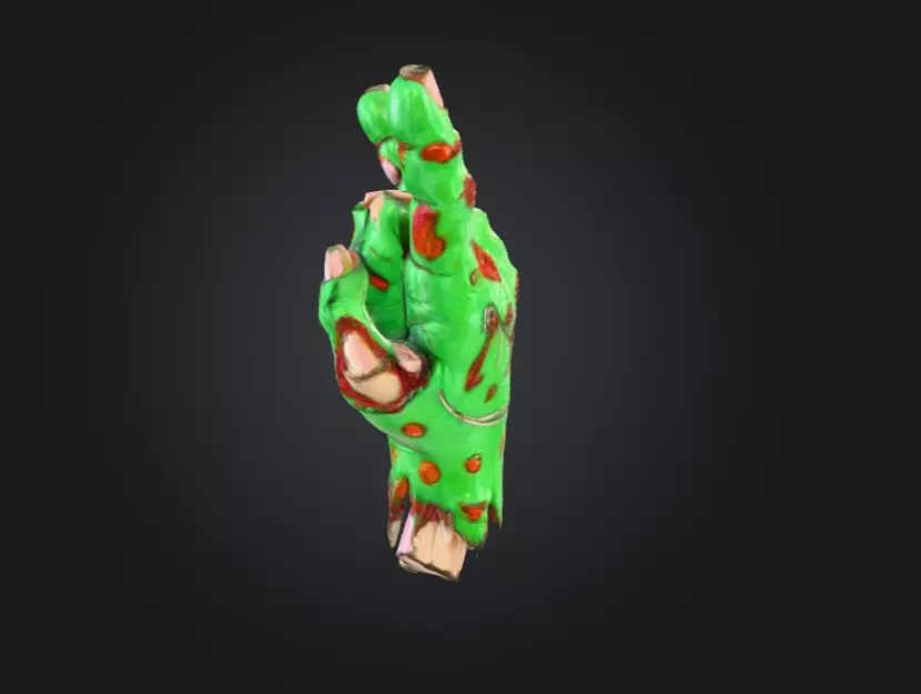 Zombie Rock Hand Low-poly 3D model_7