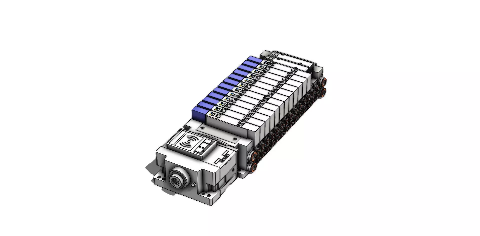 Bloco Manifold SMC SS5Y5 10S6WS2 14B C6D0 Block 3D model_4