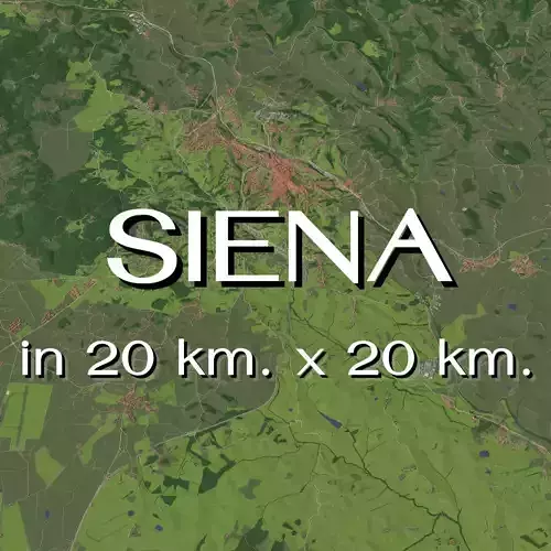 Siena Italy in 20 km x 20 km - city and urban
