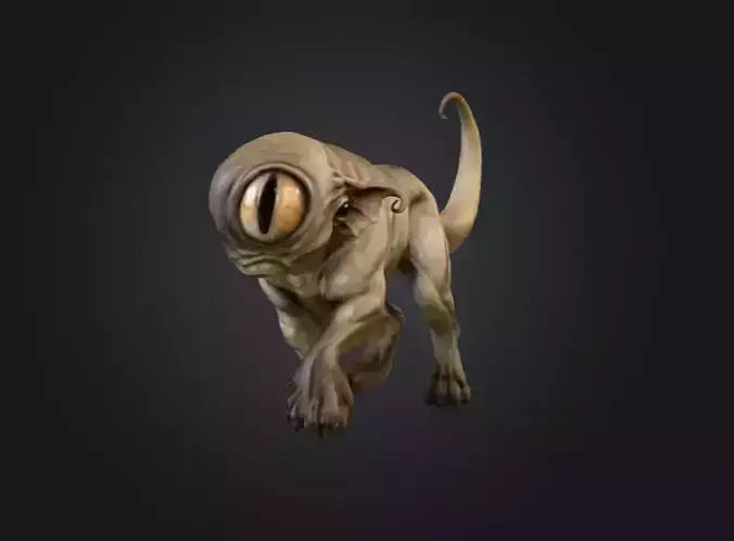 Cyclopean Canine Low-poly 3D model