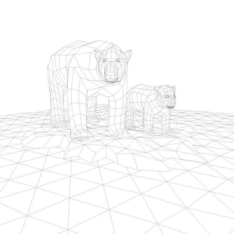 Low Poly Polar Bear Low-poly 3D model_5