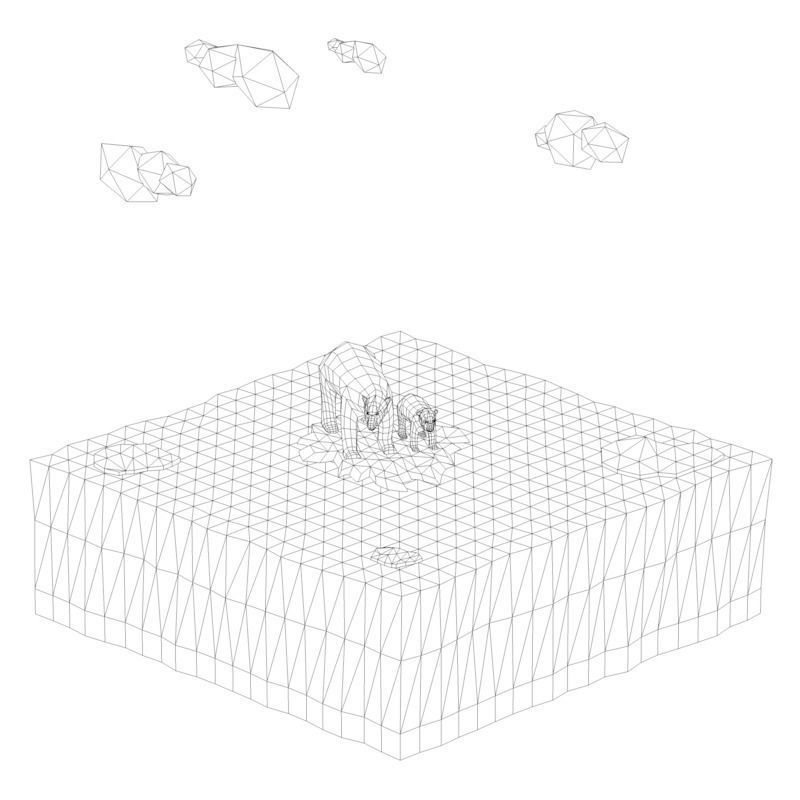 Low Poly Polar Bear Low-poly 3D model_4