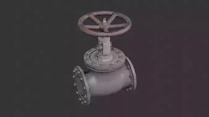Pipe Valve with Wheel Handle Rusted Industrial Part