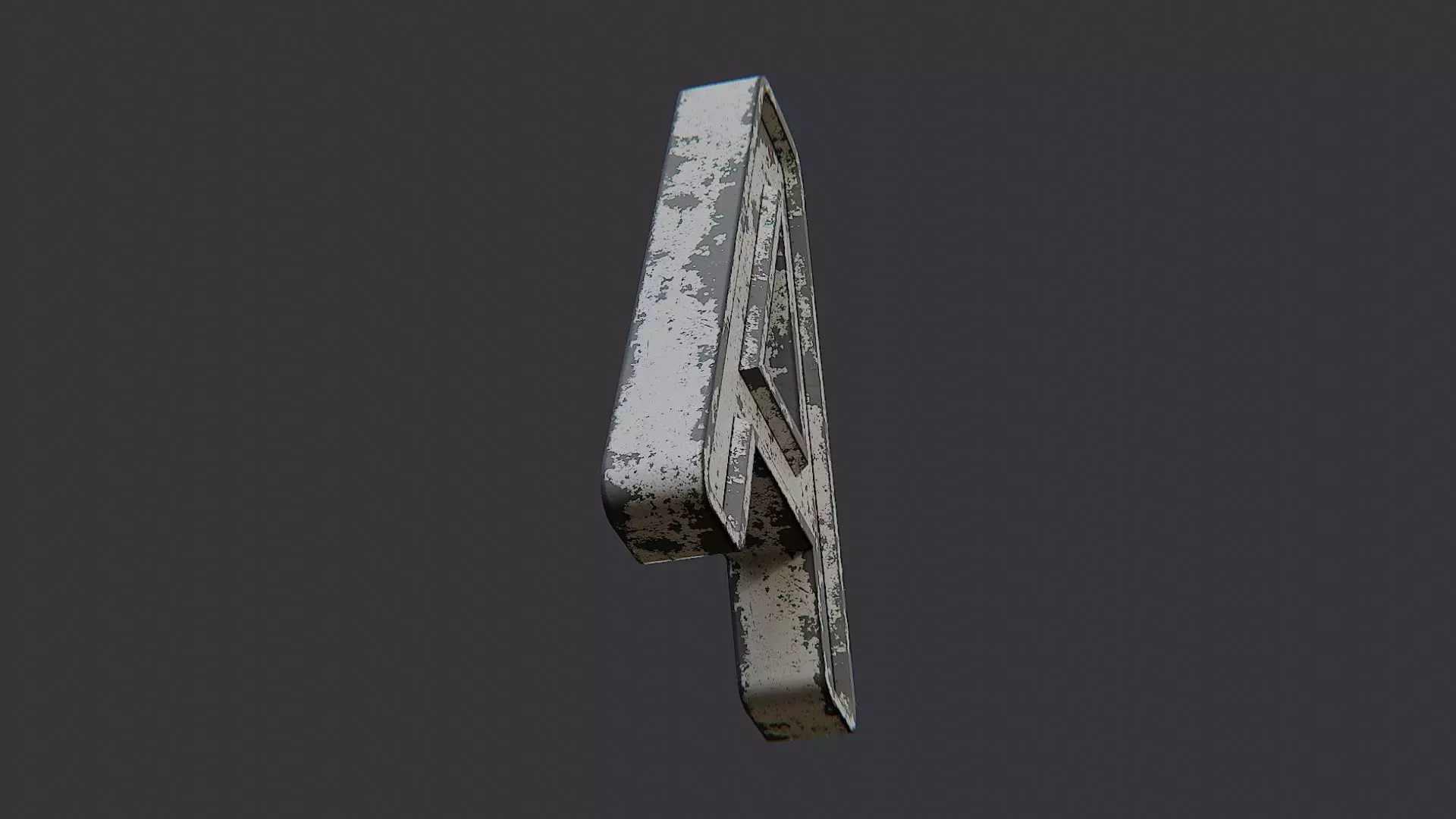 Cyrillic A Large Sign Letter Decor Low-poly 3D model_5