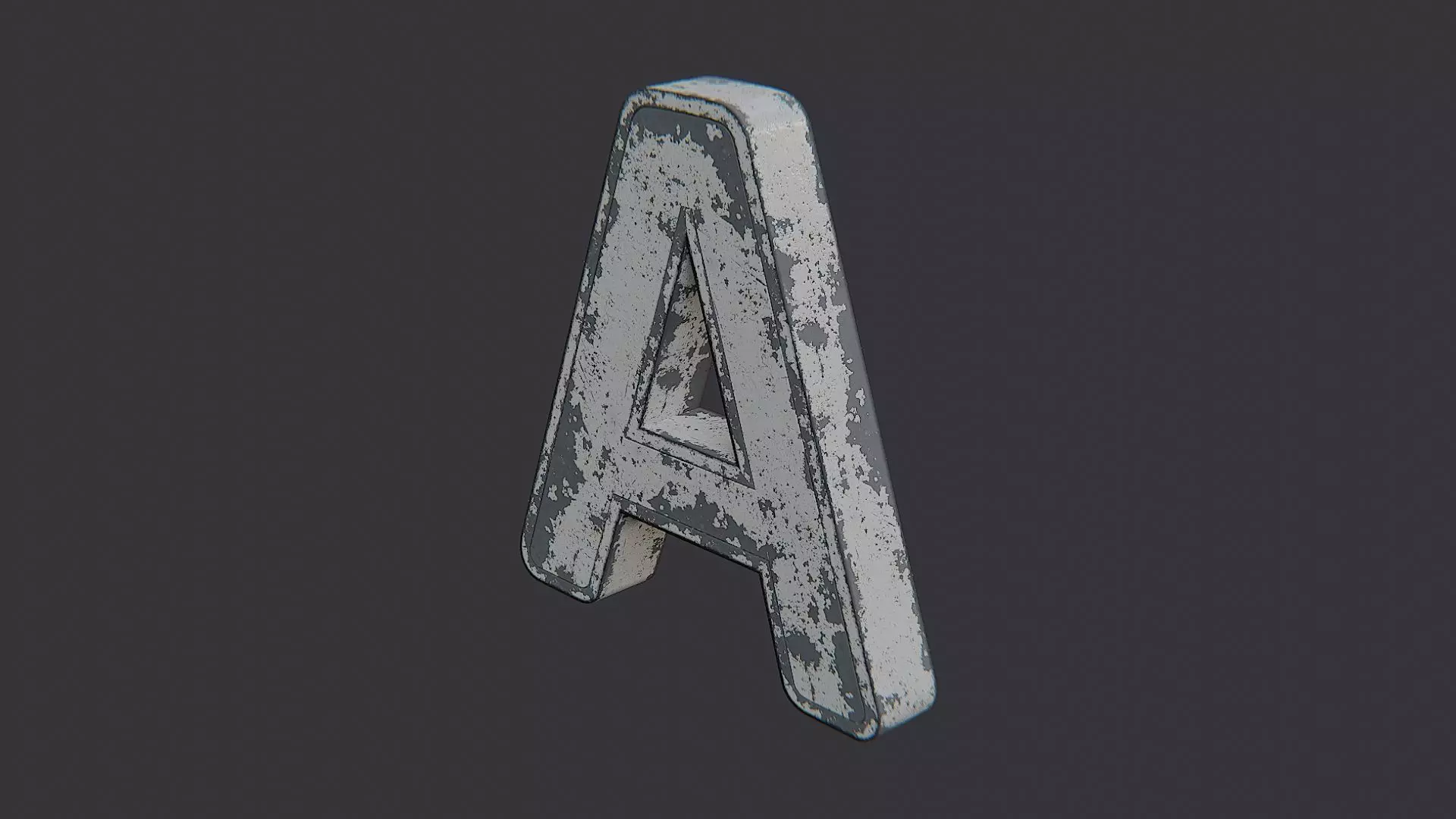 Cyrillic A Large Sign Letter Decor Low-poly 3D model_1