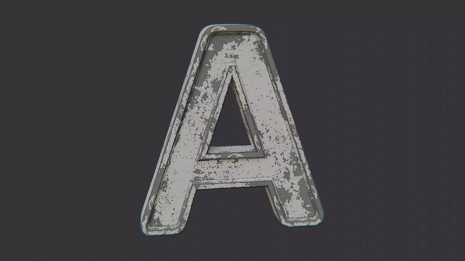 Cyrillic A Large Sign Letter Decor Low-poly 3D model_2