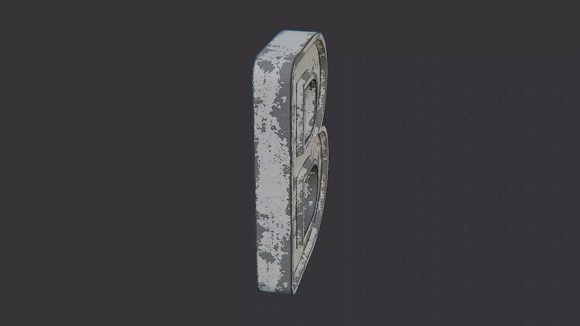 Cyrillic Letter B Sign Rustic Metal Decor Low-poly 3D model_0