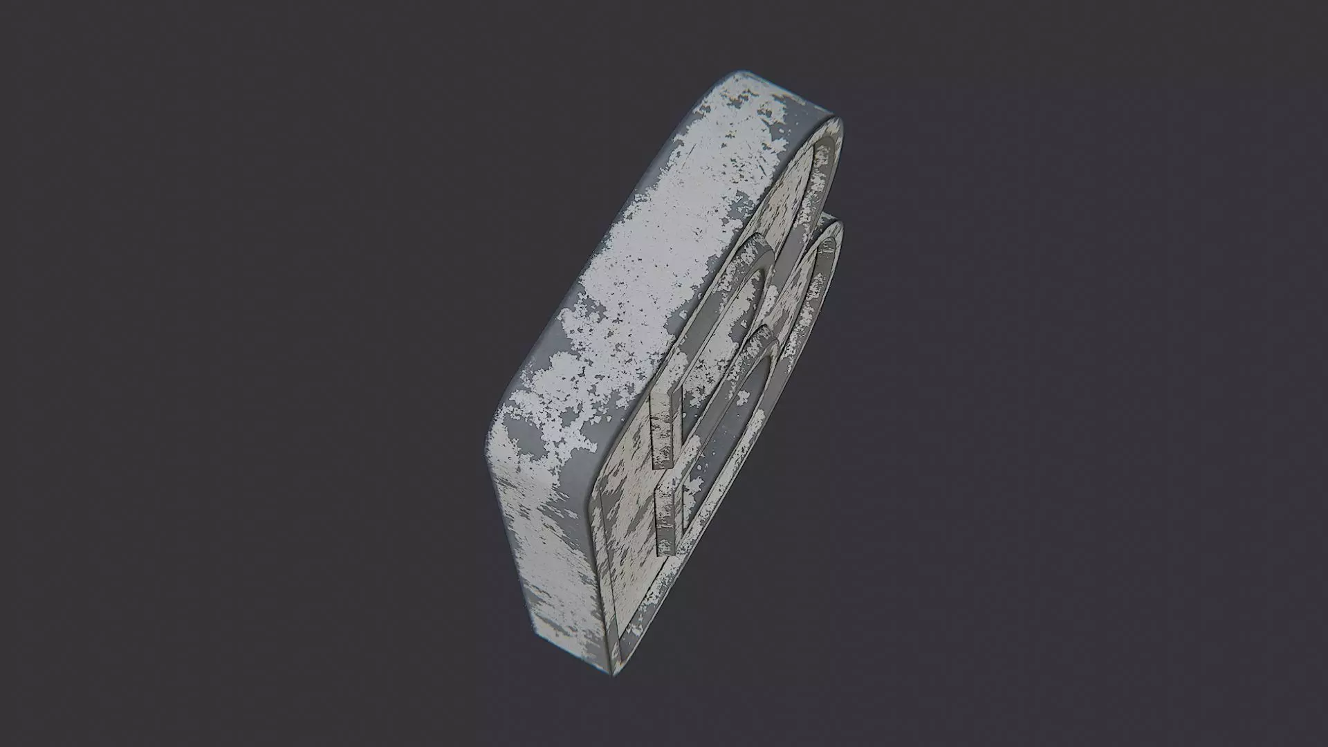 Cyrillic Letter B Sign Rustic Metal Decor Low-poly 3D model_4