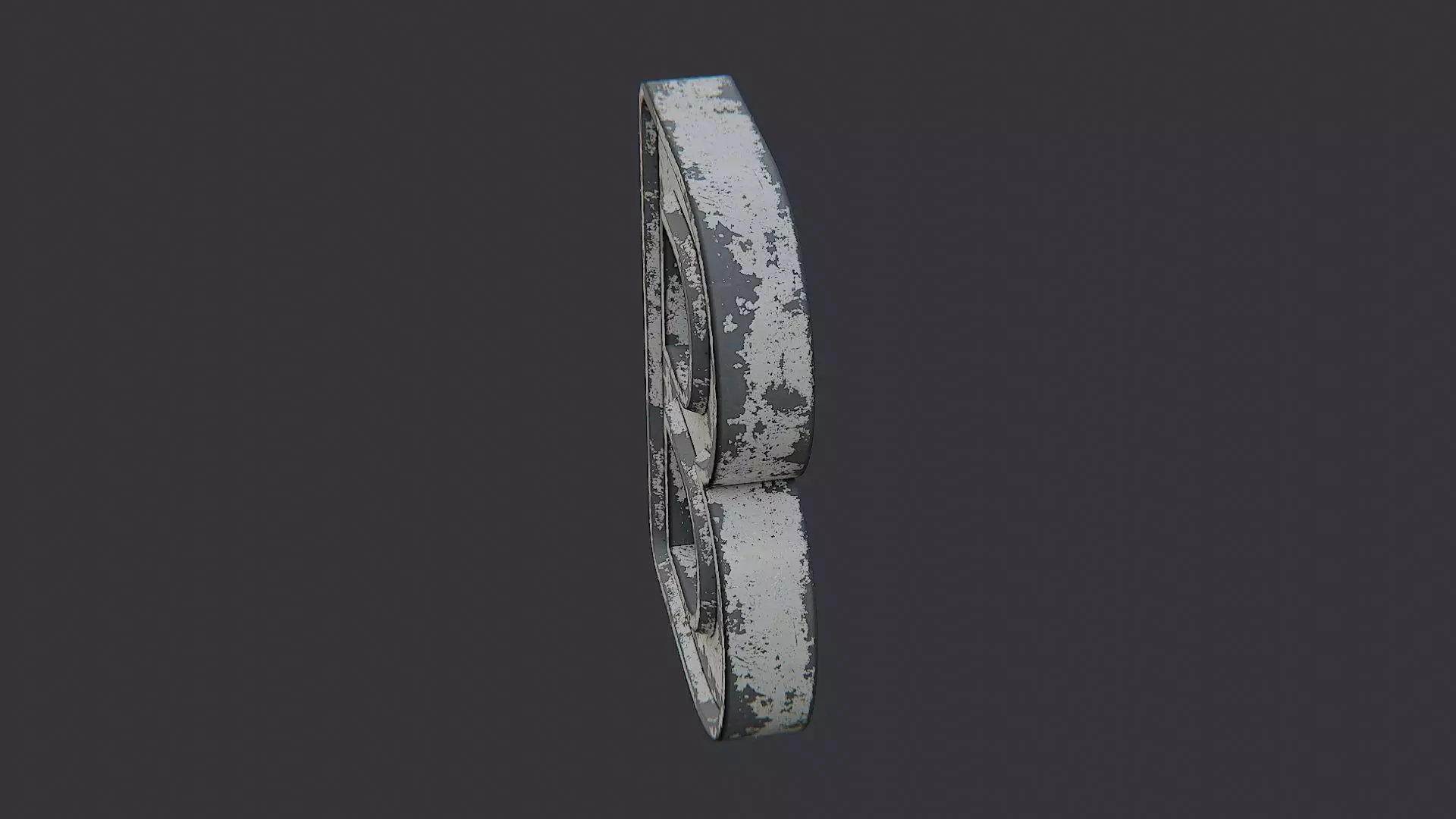 Cyrillic Letter B Sign Rustic Metal Decor Low-poly 3D model_3