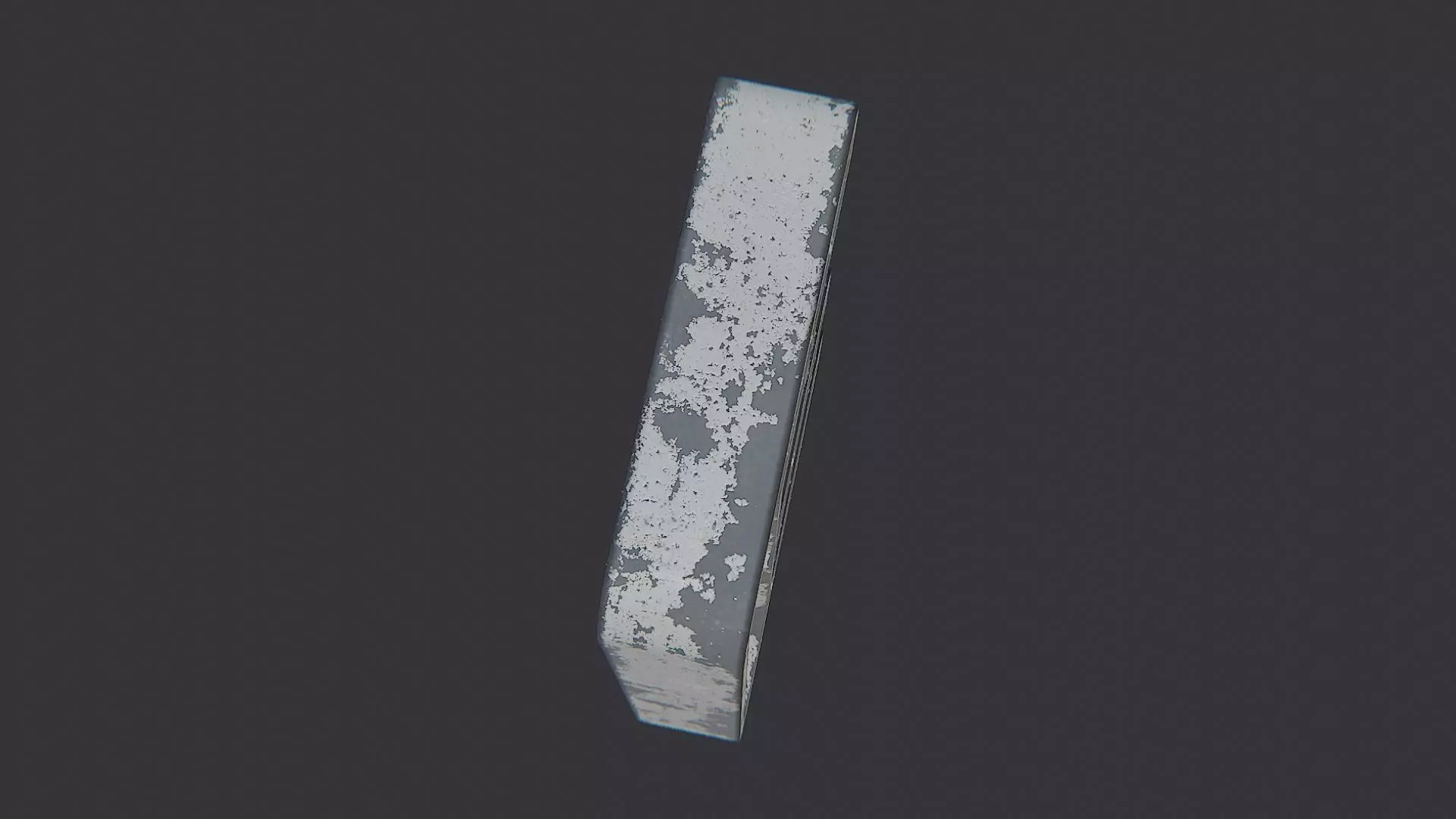 Cyrillic E Sign Letter Metal Weathered Low-poly 3D model_4