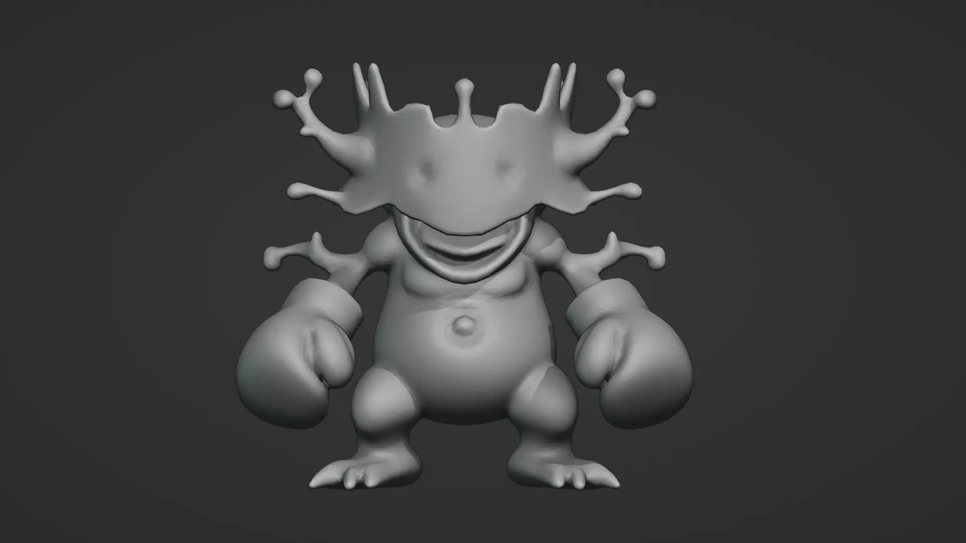 Tree Monster with Boxing Gloves Stylized Cartoon Low-poly 3D model_8