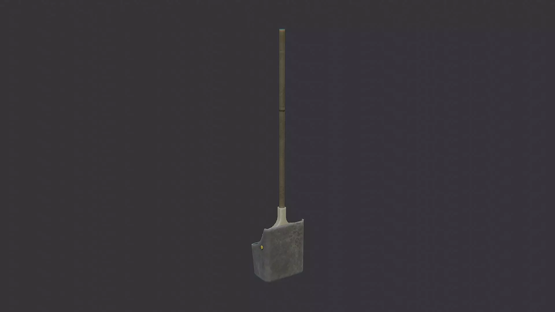 Dustpan with long wooden handle for cleaning Low-poly 3D model_2