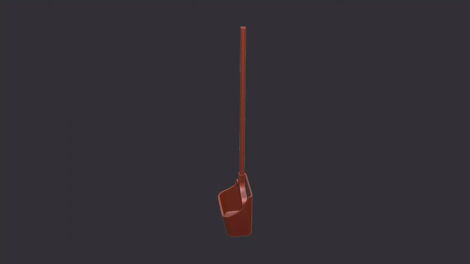 Dustpan with long wooden handle for cleaning Low-poly 3D model_6