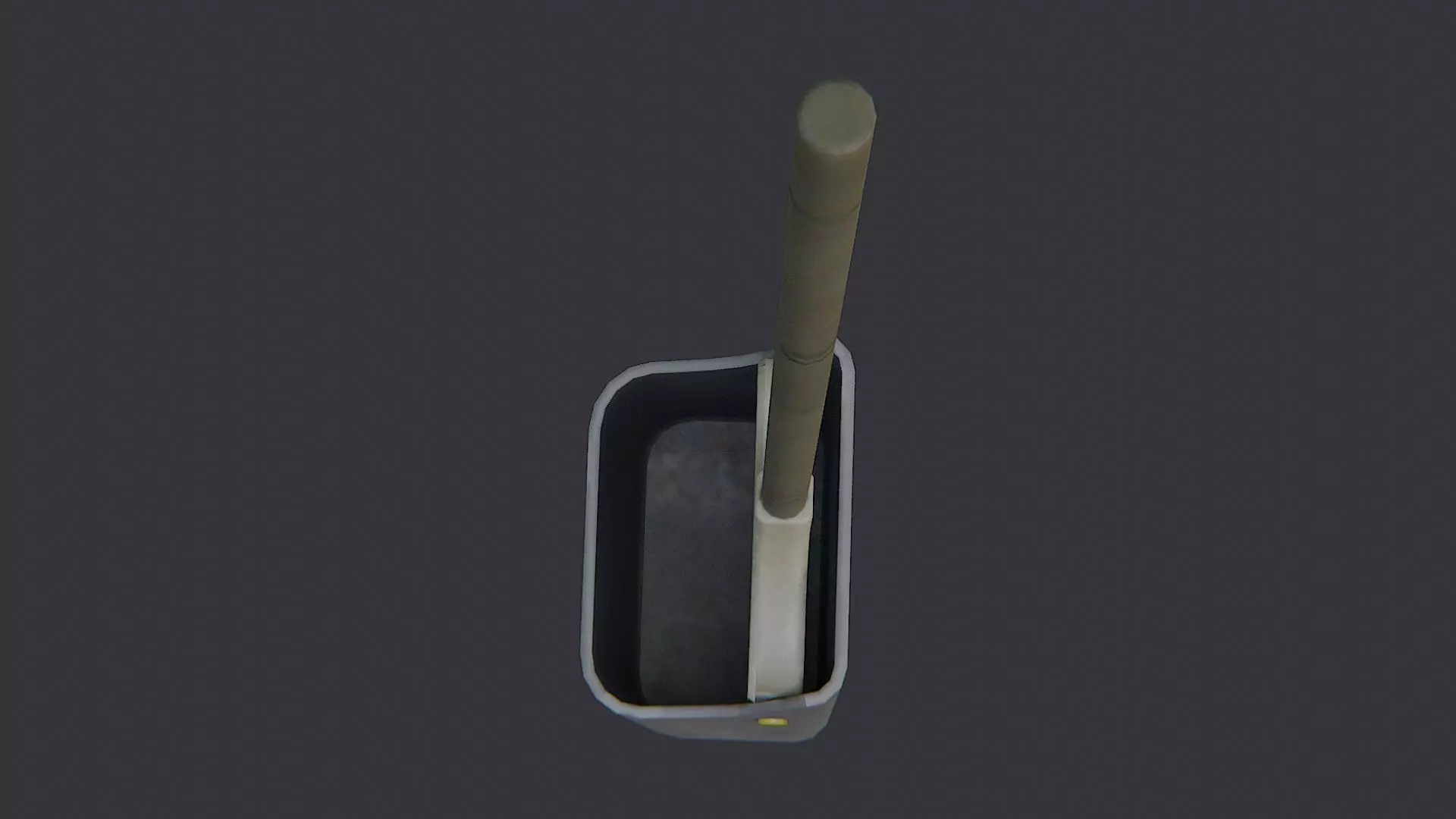 Dustpan with long wooden handle for cleaning Low-poly 3D model_4