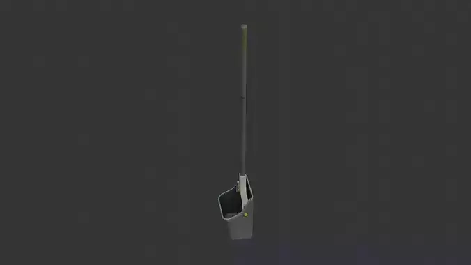 Dustpan with long wooden handle for cleaning