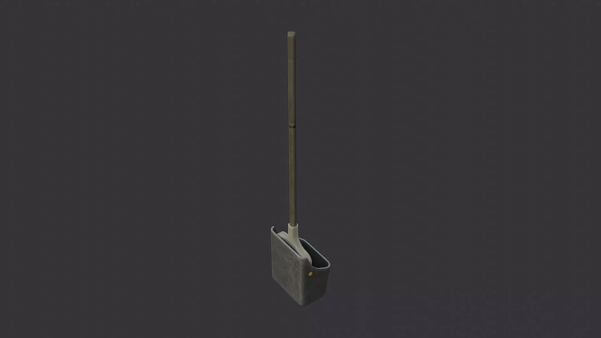 Dustpan with long wooden handle for cleaning Low-poly 3D model_3