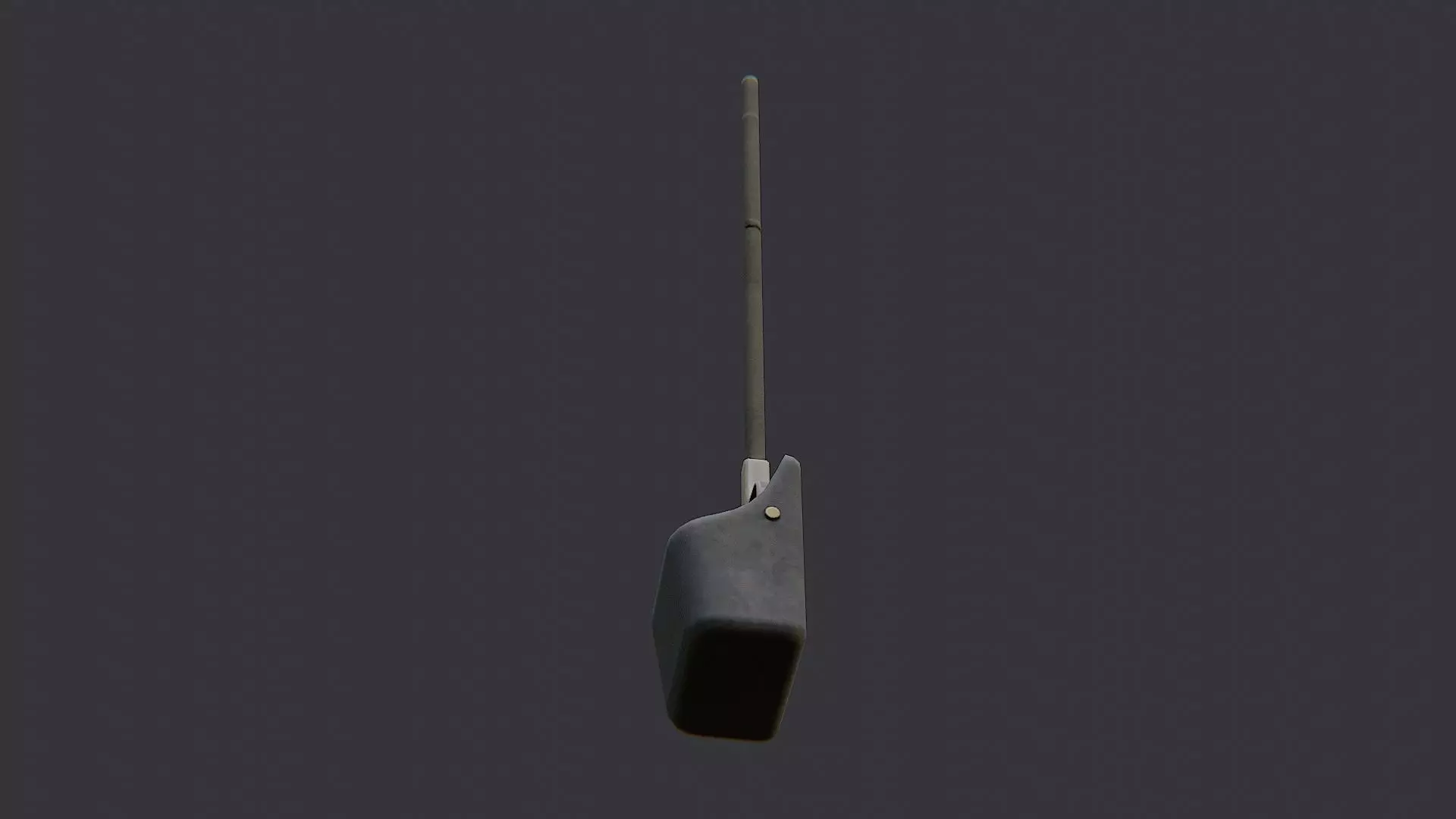 Dustpan with long wooden handle for cleaning Low-poly 3D model_5