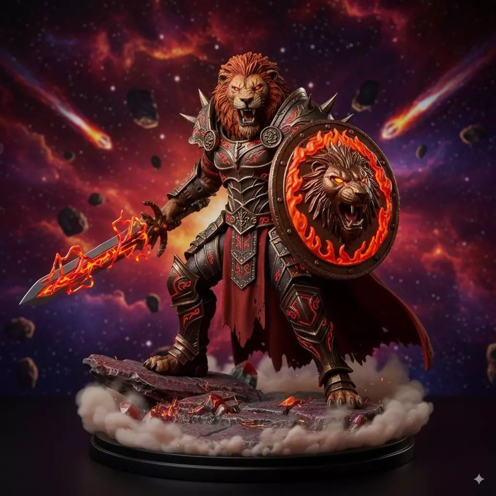 Infernal Lion Knight 3D print model