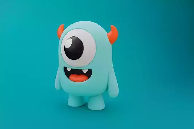 Cute One-Eyed Monster Toy  Stylized