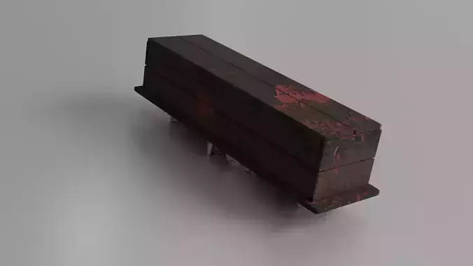 Bloody Crate on Cinder Blocks Game Ready Model