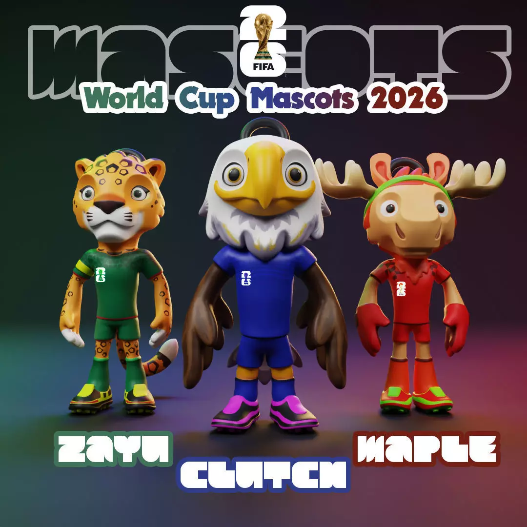 2026 World Cup Mascot Pack - Maple - Clutch - Zayu 3D print model_1