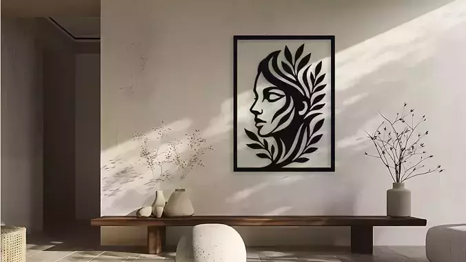 Elegant Woman Silhouette Wall Decor Art