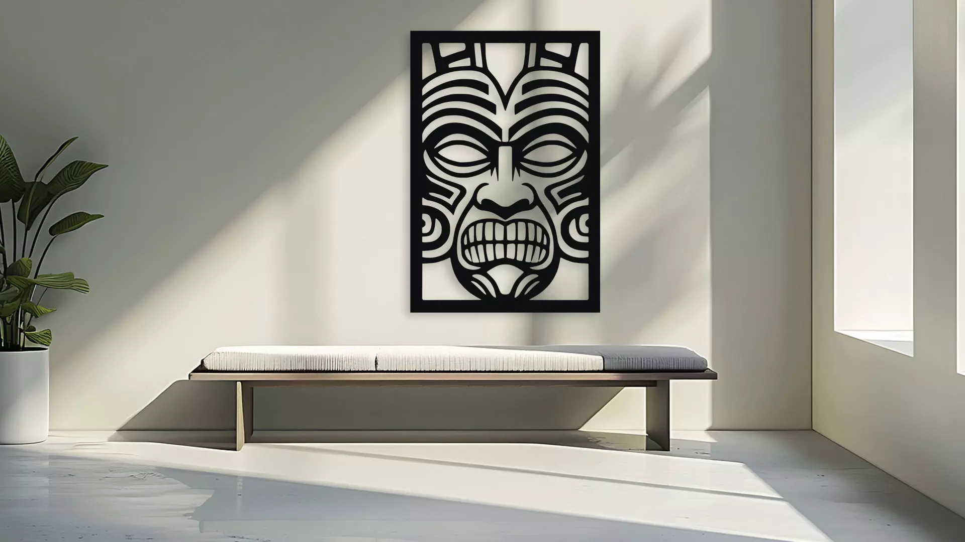 Tribal Tiki Mask Wall Decor Art 3D model_3
