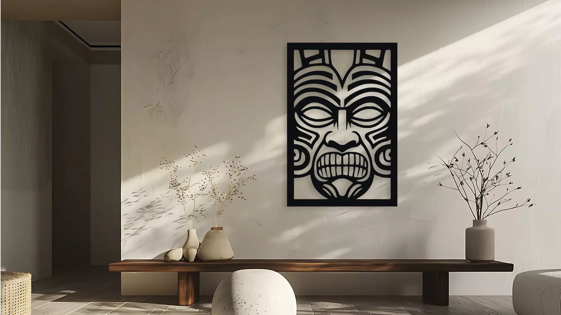 Tribal Tiki Mask Wall Decor Art 3D model_0