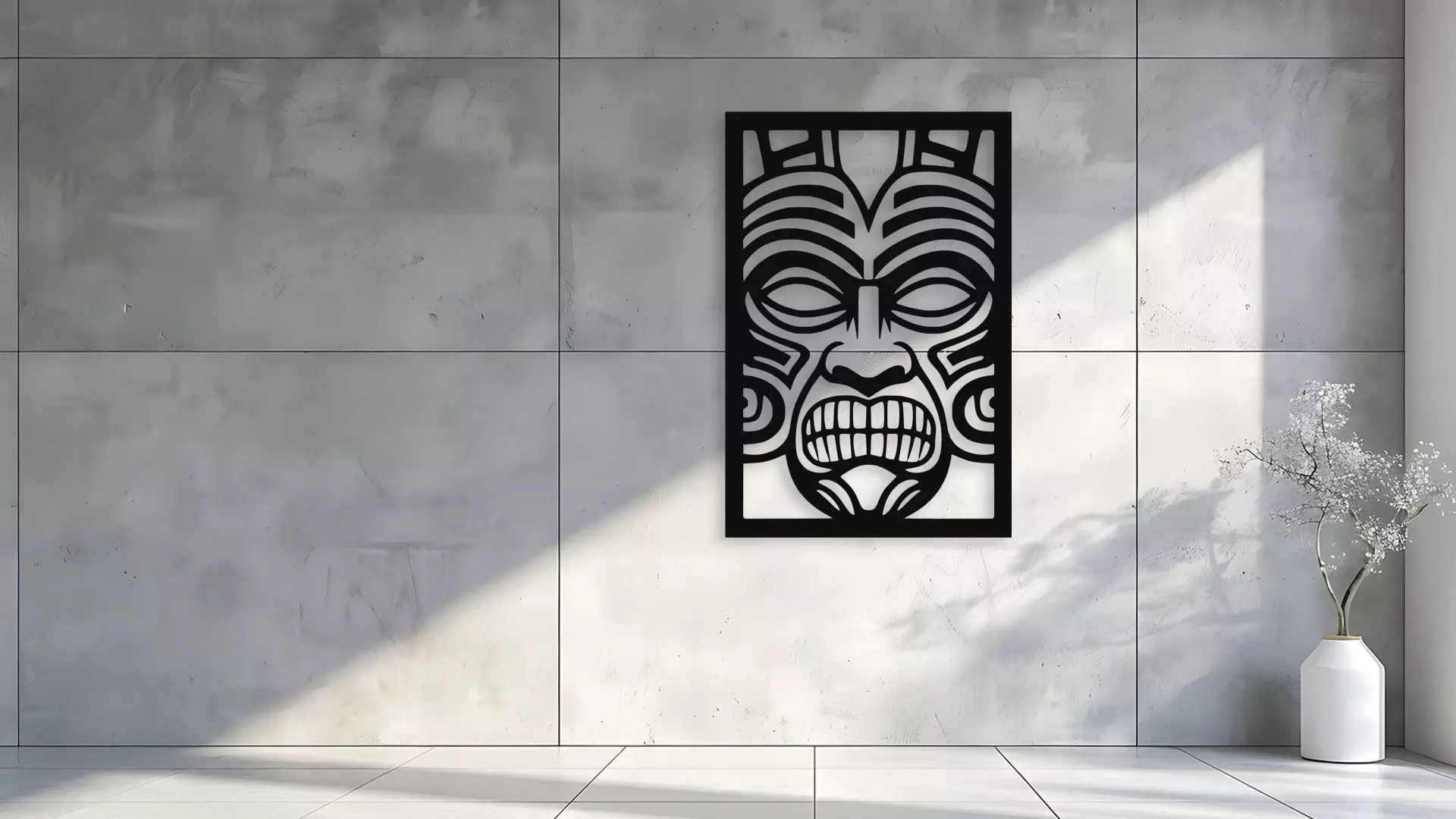 Tribal Tiki Mask Wall Decor Art 3D model_1