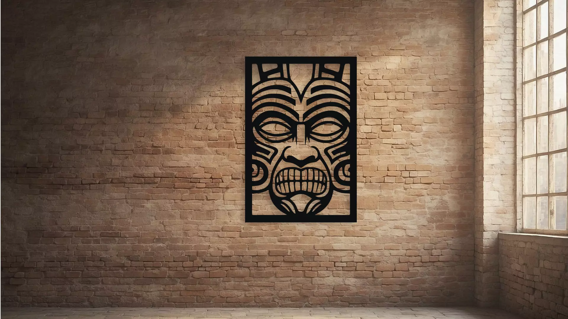 Tribal Tiki Mask Wall Decor Art 3D model_2