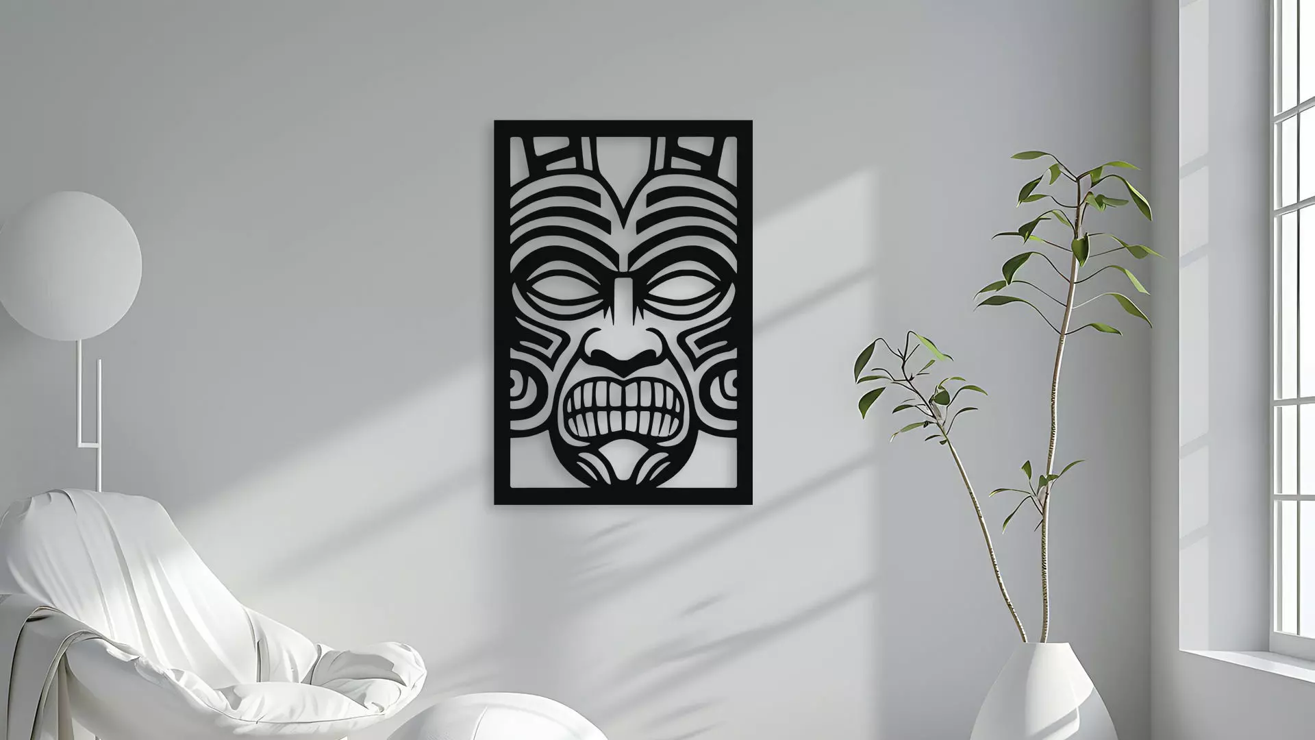 Tribal Tiki Mask Wall Decor Art 3D model_4