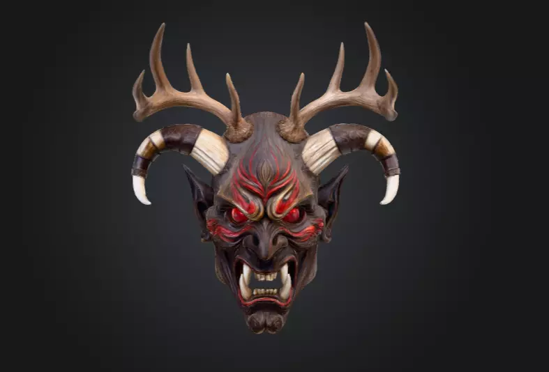 Infernal Antlered Demon Low-poly 3D model_1