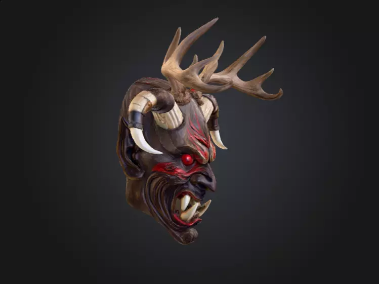 Infernal Antlered Demon Low-poly 3D model_2