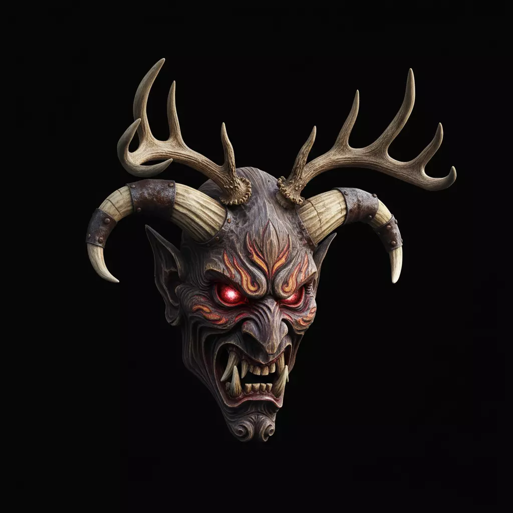 Infernal Antlered Demon Low-poly 3D model_0